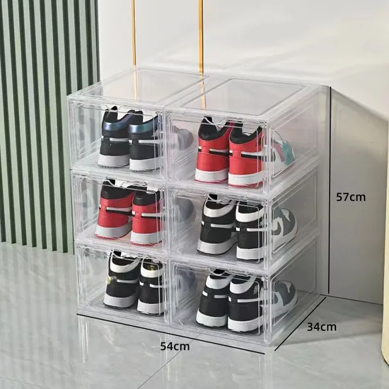 Hot Selling Products 2024 Shoe Box Organizer Plastic Transparent Acrylic Shoebox Storage Sneaker Box