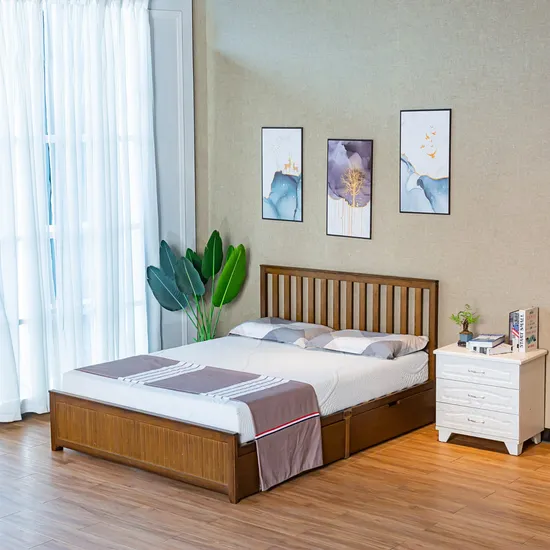Modern Wooden Office Hotel Living Room Home Bedroom Furniture Bed