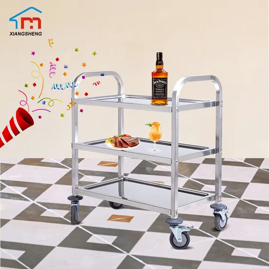Xiangsheng 3 Layers Stainless Steel Kitchen Cart Hotel Service Trolley