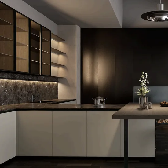 Professional Factory Home Furniture Cupboard Wood Kitchen Cabinet Set Designed for Kitchen