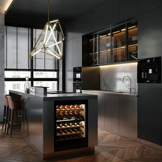 Modern Designs Wooden Gray Glossy Kitchen Cabinet Custom Kitchen Furniture