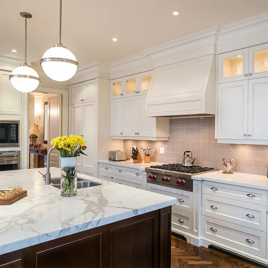 New Material White Shaker Door Solid Wooden Kitchen Cabinet