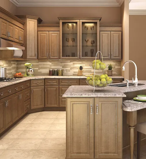Factory Supply Prefab Solid Wood Wooden Unit Kitchen Cabinets