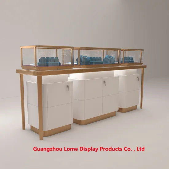 Customize 3 Glass Set Display Jewellery Shop Furniture Stainless Steel Display Cabinet