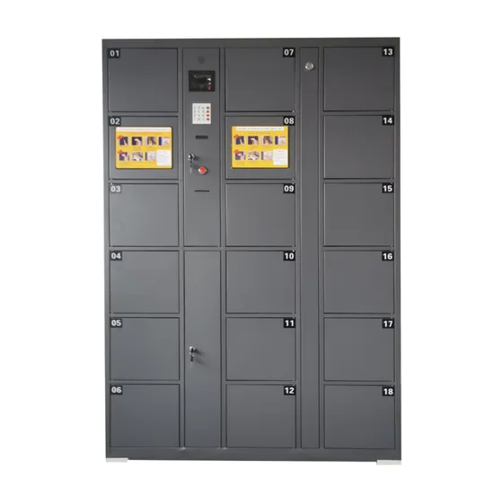 Shopping Mall Barcode Digital Locker 18 Door Luggage Storage Steel Smart Locker