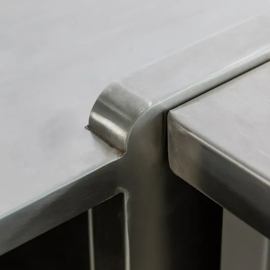 Compact Stainless Steel Checkout Counter for Compact Store Layouts Space-Saving Retail Counters, Durable Cashier Stations, Modern Checkout