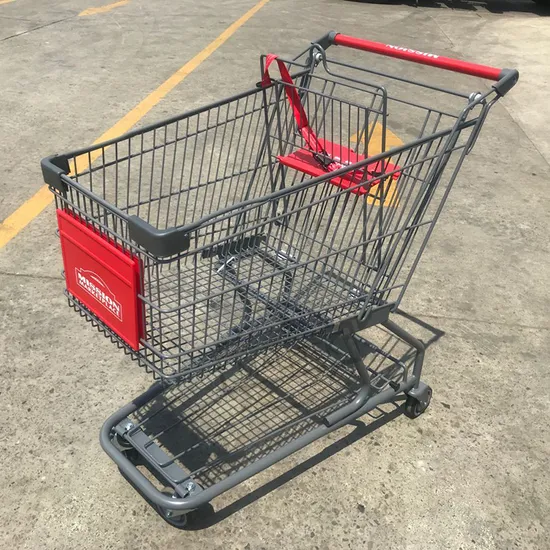 High Quality American Style Metal Supermarket Shopping Trolley for Hypmarket