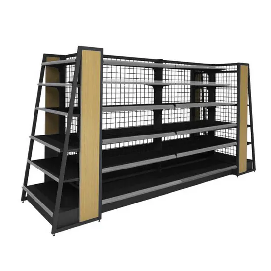 Customized Grocery Store Shelving Shop Retail Display Stand Racks Supermarket Wooden Shelf