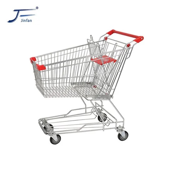Customized Zinc Plated Supermarket Shopping Trolley Cart for Grocery Retail Shops
