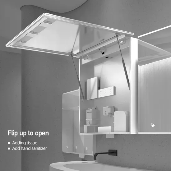 Hotel Bathroom 2 in 1 Automatic Hand Dryer Commercial Touchless Soap Dispenser Stainless Mirror Vanity Cabinet for Toilet