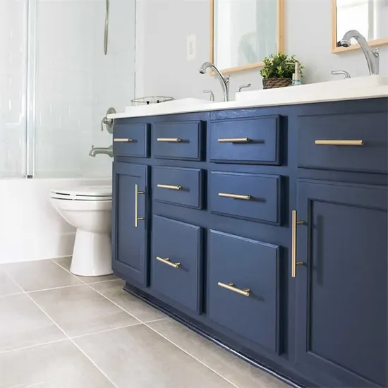 Cbmmart Double Sink Cabinets Wood Grain Drawer Vanity with LED Bathroom Mirror