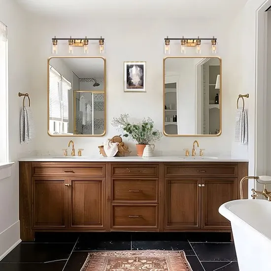 Cbmmart Home Furniture High End Design 60 Inches Bathroom Double Basin Cabinet Vanity