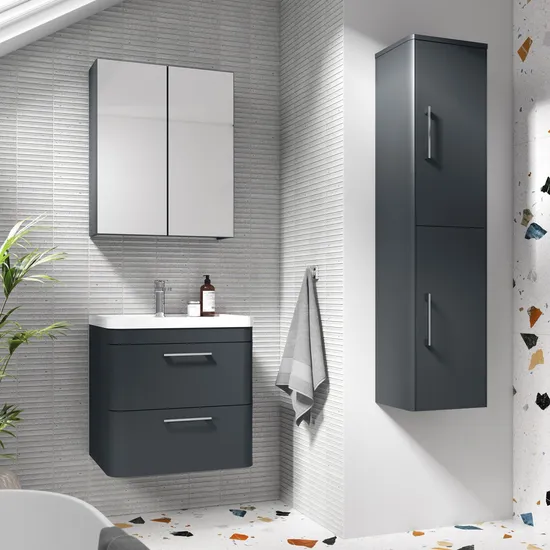 Modern Bathroom Cabinet Set with Stylish Ceramic Basin Sink Vanity and Storage