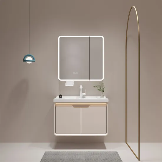 Multi-Layer Wood Home Use Bathroom Cabinet with Washand Basin LED