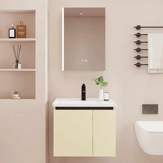 600mm Multi-Layer Wood Home Use Bathroom Cabinet with Wash Basin