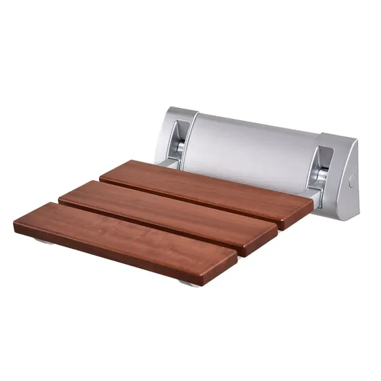 Water-Proof Wooden Shower Seat with Aluminum Brackets
