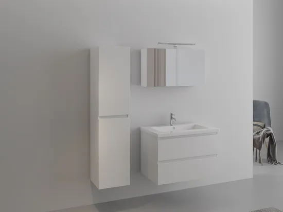 Full Set Satisfaction Guarantee Single Sink Bathroom Cabinet with ISO9001 for MFC Quality Asurance