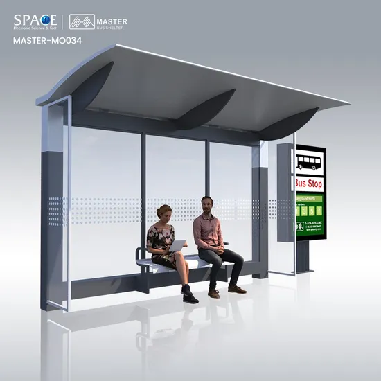 Modern City Outdoor Simple Design Aluminum Alloy Advertising Bus Shelter