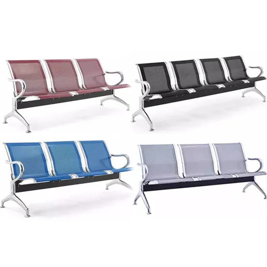 Airport Public Waiting Chair Metal Waiting Chairs Hospital Waiting Room Bench Seats Easy Install Steel 3 Seater Waiting Chair