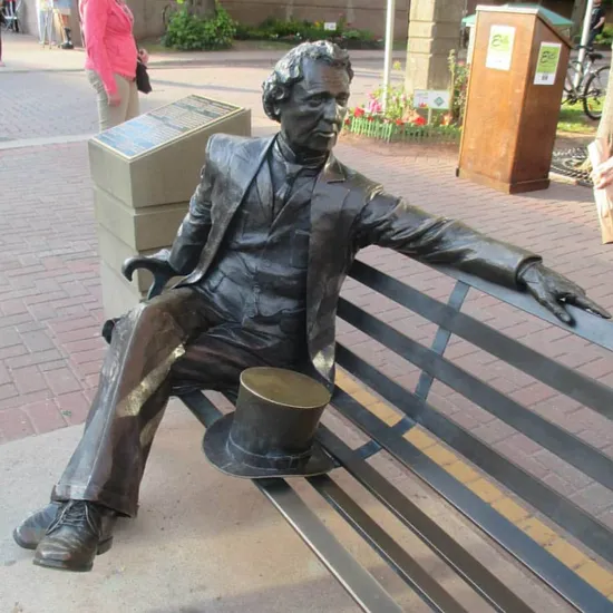 Customized Famous People Bronze John Statue for Outdoor Bench Decor