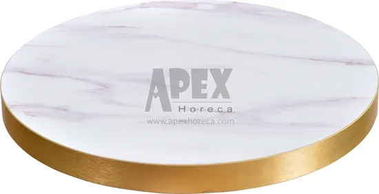 Marble Color Golden Edge Indoor Melamine Restaurant Cafe Table Top