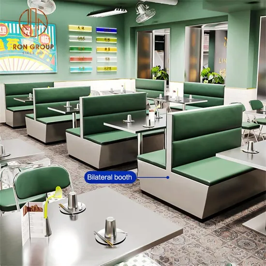 Coffee Shop Fast Food Commercial Square Modern Leather Restaurant Furniture Sets