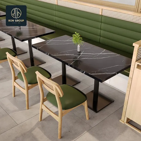 Marbled Pattern Black White Study Restaurant Table Top Cafe