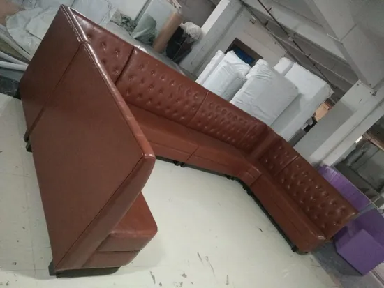 Customized Restaurant Cafe Shop Furniture Base on Room Dimension Corner Sofa Booth Seating