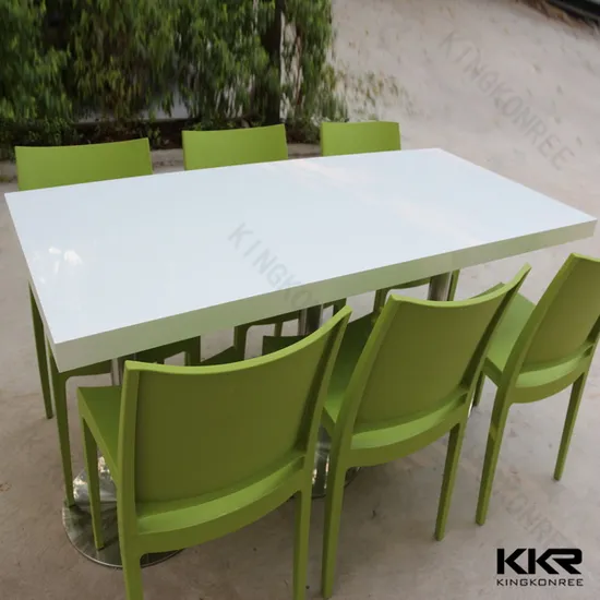 Kingkonree Modern Solid Surface Stone White Dinner Table