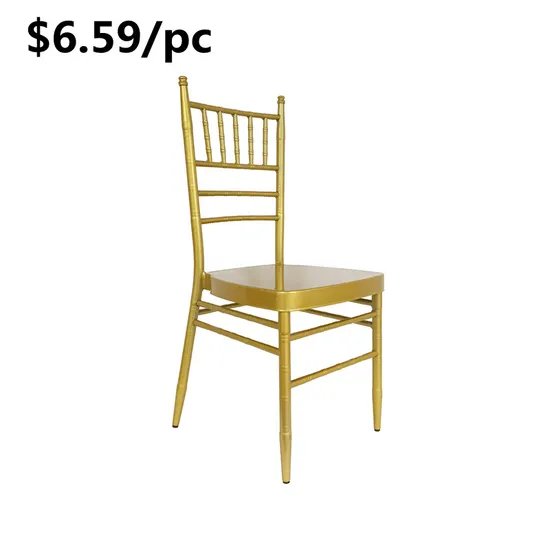 Restaurant Cheap Dining Wedding Banquet Metal Chiavari Golden Tiffany Chair