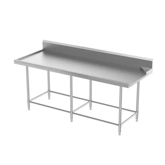 Commercial Stainless Steel Sink Clean Dish Working Table Workstation with Backsplash