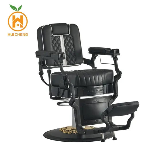 Hot Sale Black Leather Beauty Hair Salon Styling Chair Luxury Swivel