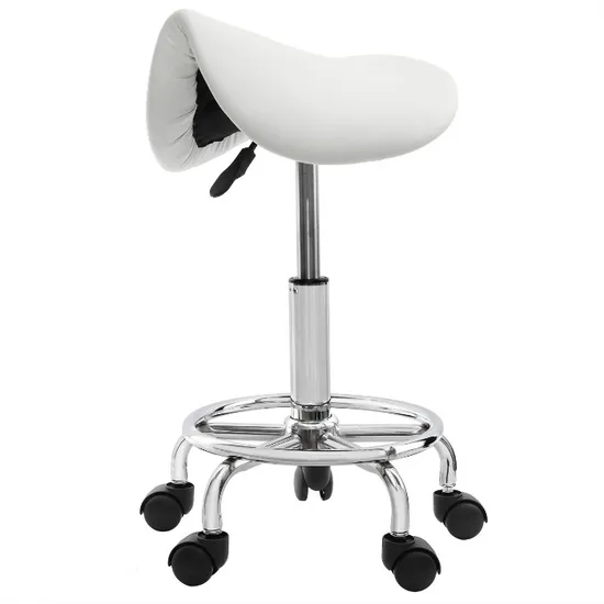 Factory Direct Metal Master Chair PU Leather Beauty Salon Saddle Stool Adjustable with Wheels (ZG29-001)