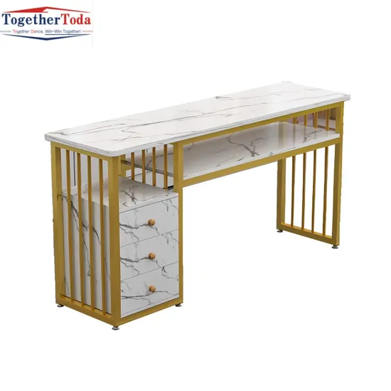 Light Luxury Fashionable Beauty Manicure Nail Salon Furniture Modern Desk Table and Chairs Sets