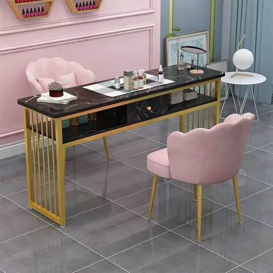 Beauty Professional Nail Manicure Table with Dust Collector Nail Marble Table