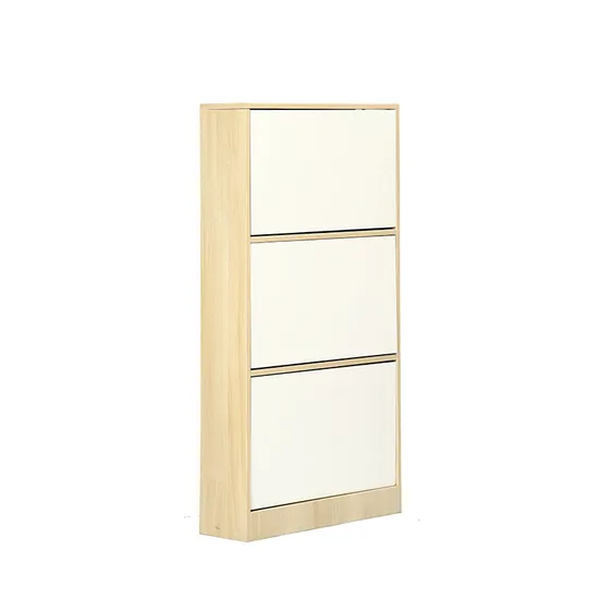 Home Furniture Wood Particle Board 3-Tier Shoe Rack Storage Cabinet for Entryway