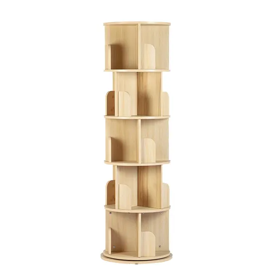Hom Office Furniture Children Wood Revolving Bookcase Wooden Multi-Layer Rotating Bookshelf