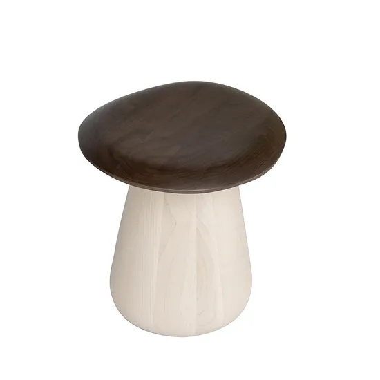 Living Room Furniture Natural Maple Oak Round Simple Style Solid Wood Stool