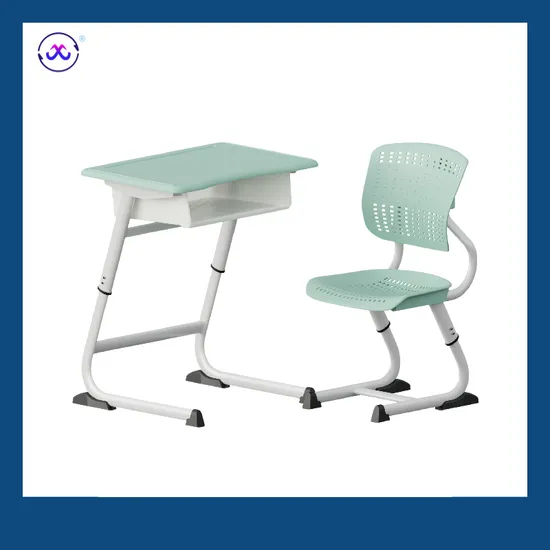 Plastic Single Seat Metal School Desk Classroom School Furniture Student Study Learning Table School Desk and Chair Sets
