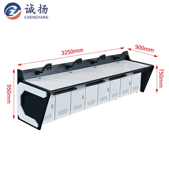 Quadruple Monitoring Console Cabinet Monitoring Console Command Center Console Office Table