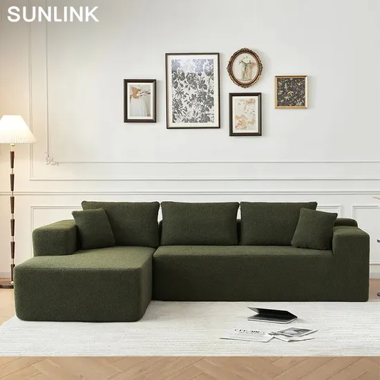 Living Room Cheap Compressed Sofa L Shaped Sectional Modular Fabric High Density Sponge Compression Sofa Vacuum Compression Sofa