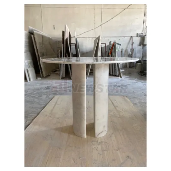 Newstar Luxury Home Furniture Living Room Round Cararra White Marble Coffee Side Table
