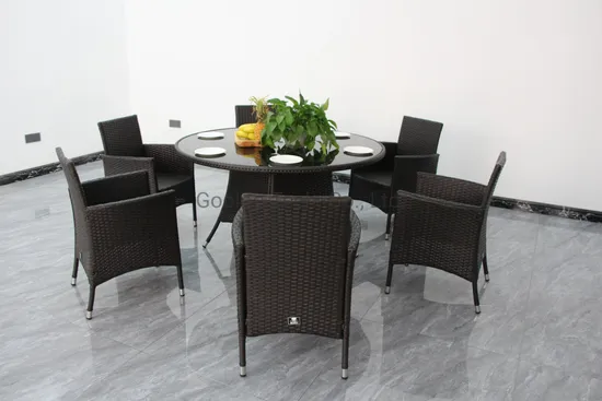 Easy Clean All Weather Rattan Wicker Dining Room Furniture Table