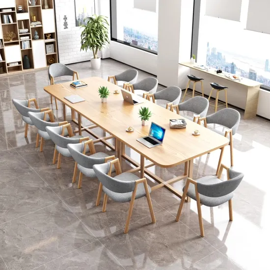 Customized Business Project Furniture Wooden Table Modern Long Table for Dining Room