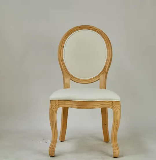 Solid Wood Frame French Style Round Back Dining Restaurant Room Louis Chair
