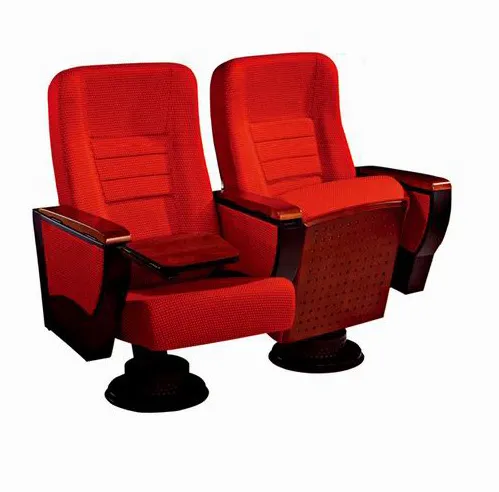 Double Seats Armrests Fabric Cinema Church Folding Auditorium Chair