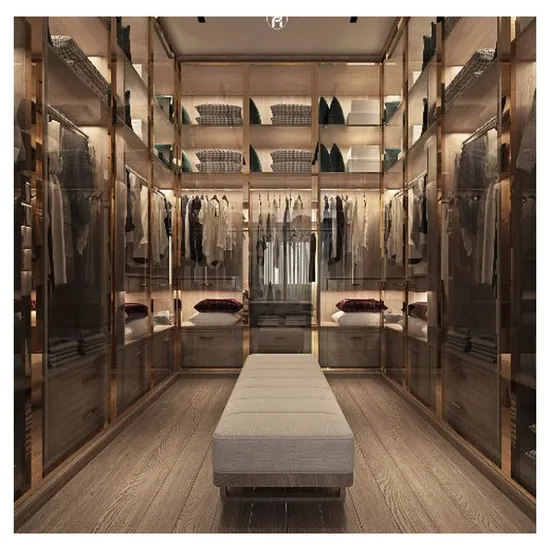 Orient Aluminum Frame Glass Door Wardrobe Stylish Practical Design for Bedroom Melamine Finish Wardrobe