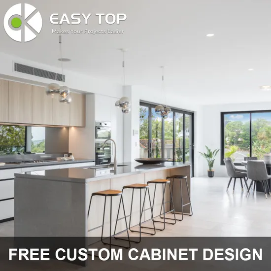 Apartment PVC Modern Frameless Quartz Stone Complete Kitchen Units Kitchen Cabinet Designs
