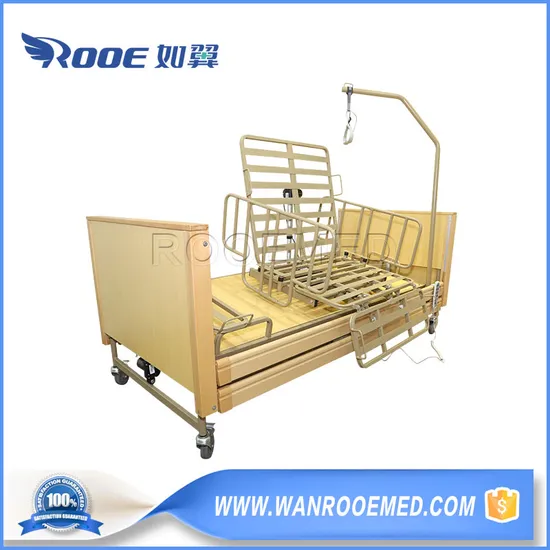 Hospital Medical Electric Adjustable Nursing Home Care Patient Bed with Rotating Chair Location