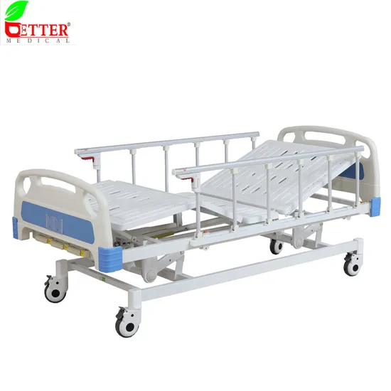 Medical Products Hi-Lo Adjustable 3 Functions 3 Cranks Hospital Bed for Patient